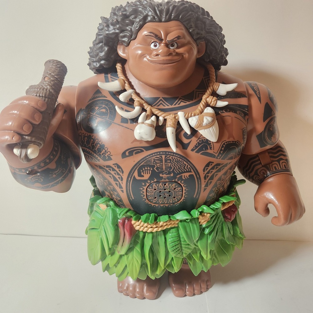 Disney Moana Maui Talking Action Figure Light Up Fishhook Tattoos 12 Inch Toy